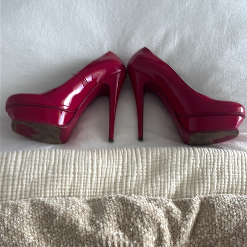 Yves Saint Laurent Women's Pink Platform Heels - Picture 5 of 8